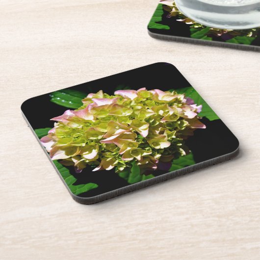 Dessous-de-verre Elégant vert doux vert rose vert vert hydrangée (Côté gauche)