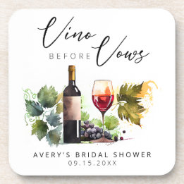 Dessous-de-verre Élégant Vino avant Vows Watercolor Winery
