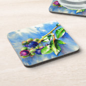 Dessous-de-verre Elégante aquarelle peinture bleuet (Côté gauche)