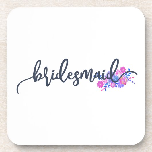 Dessous-de-verre Élégante calligraphie Mariage de Bridesmaid | DESS (Devant)