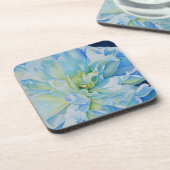 Dessous-de-verre Elégante couleur bleue turquoise florale (Côté gauche)