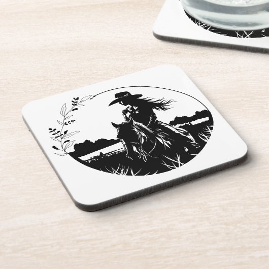 Dessous-de-verre Élégante fille de cheval moderne Western Equestria (Côté gauche)