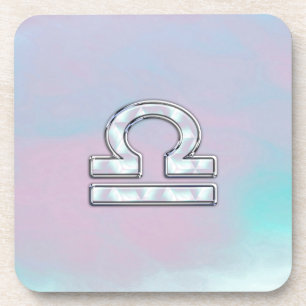 Dessous-de-verre Élégante Libra Zodiac signe Mère de Pearl Style