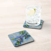 Dessous-de-verre Elégante peinture à l'aquarelle de bleuet (Côté Droit)