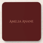 Dessous-de-verre Élégante typographie rouge foncé et rose pâle (Devant)