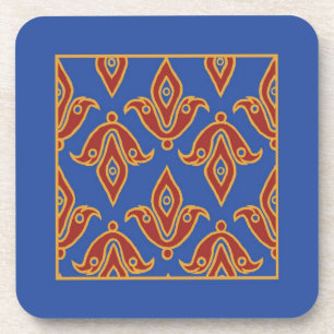 Dessous de verre élégants, Rouge, Or, Fleur de Lys