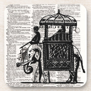 Dessous-de-verre Élément de dictionnaire avec éléphant et howdah