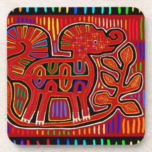 Dessous-de-verre Élémentaire éléphant indien Kuna - Art populaire M