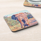 Dessous-de-verre éléphant aquarell (Côté gauche)