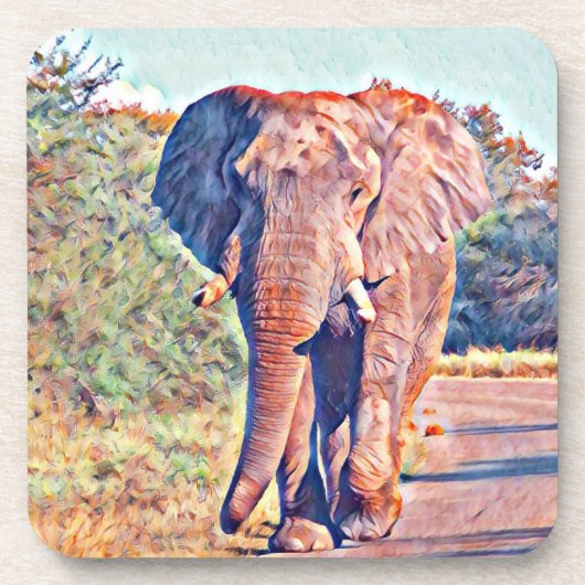 Dessous-de-verre éléphant aquarell (Devant)