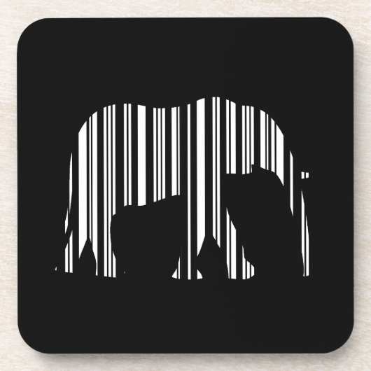 Dessous-de-verre ÉLÉPHANT CODE À BARRES Motif de code à barres anim (Devant)