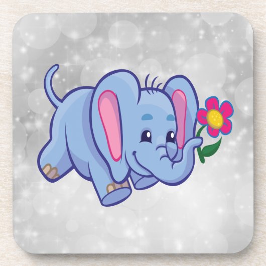Dessous-de-verre Éléphant de dessin animé mignon (Devant)