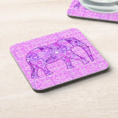 Dessous-de-verre Éléphant en spirale fractale - violet et orchidée (Côté gauche)