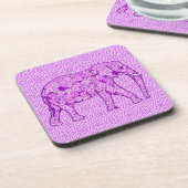 Dessous-de-verre Eléphant fleur - améthyste violet (Côté gauche)