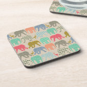 Dessous-de-verre éléphants et flamants (Côté gauche)