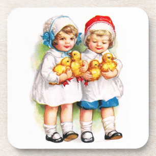 Dessous-de-verre Ellen H. Clapsaddle : Enfants avec des canetons