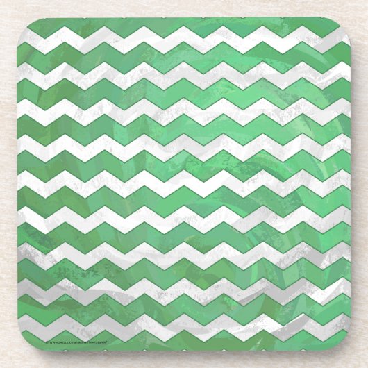 Dessous-de-verre Emerald Cream Chevron Motif (Devant)