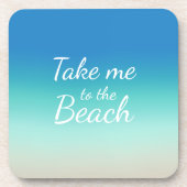 Dessous-de-verre "Emmenez-moi à la plage" Moderne Blue Ombre (Devant)