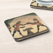 Dessous-de-verre Employés préparant la nourriture pour un colloque, (Côté gauche)