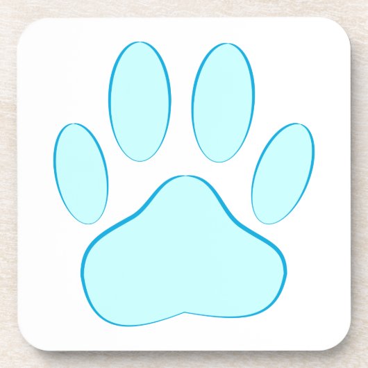 Dessous-de-verre Empreinte de chien bleu bébé (Devant)