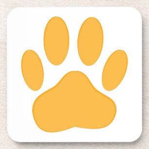 Dessous-de-verre Empreinte de chien orange
