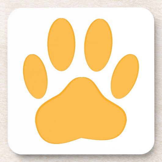 Dessous-de-verre Empreinte de chien orange (Devant)