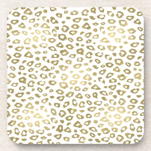 Dessous-de-verre Empreinte de léopard blanc d'Ombre d'or (Devant)