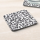 Dessous-de-verre Empreinte de léopard noir et blanc (Côté gauche)