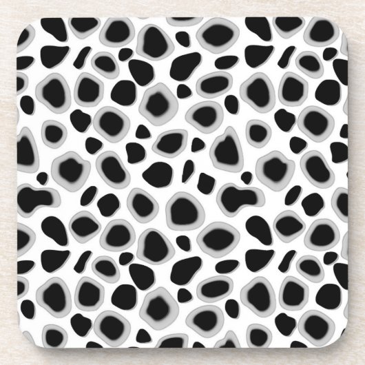 Dessous-de-verre Empreinte de léopard - noir et blanc (Devant)