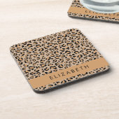 Dessous-de-verre Empreinte de léopard, Spots, Leopard Brown, Votre (Côté gauche)