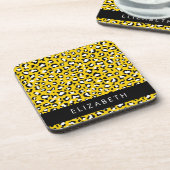 Dessous-de-verre Empreinte de léopard, Spots, Leopard Jaune, Votre  (Côté gauche)