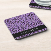 Dessous-de-verre Empreinte de léopard, Spots, Leopard Violet, Votre (Côté gauche)