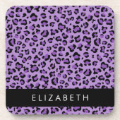 Dessous-de-verre Empreinte de léopard, Spots, Leopard Violet, Votre (Devant)