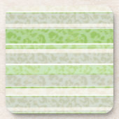 Dessous-de-verre Empreinte de léopard sur arrière - plan rayé. (Devant)