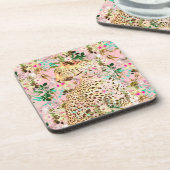 Dessous-de-verre Empreinte de léopard tropical motif hawaïen (Côté gauche)