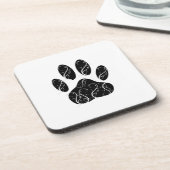 Dessous-de-verre Empreinte de patte Chien Noir Avec Flouris Blanc (Côté gauche)