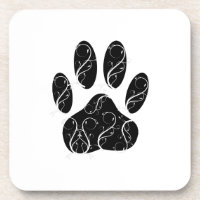 Empreinte de patte Chien Noir Avec Flouris Blanc
