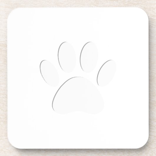 Dessous-de-verre Empreinte de patte de chien coupé en papier (Devant)