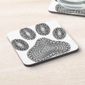 Dessous-de-verre Empreinte de patte d'encre Abstrait (Côté gauche)