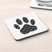 Dessous-de-verre Empreinte de patte Tartan Noir Et Blanc (Côté gauche)