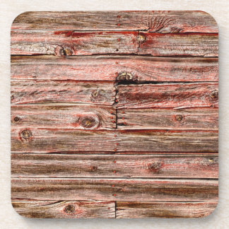 dessous de verre en bois de grange rouge
