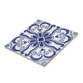 Dessous de verre en carreaux de Lisbonne bleu et b (Côté)