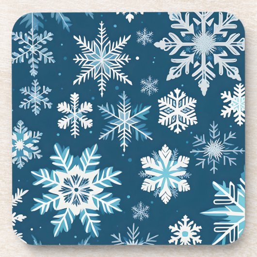dessous de verre en cristaux de flocon de neige (Devant)