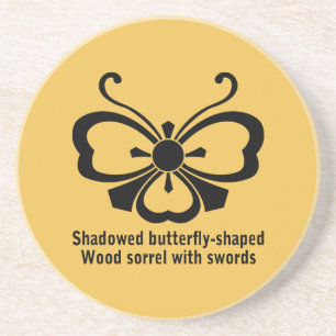 DESSOUS DE VERRE EN GRÈS 中陰剣酢漿草胡蝶