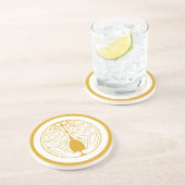 DESSOUS DE VERRE EN GRÈS 丸 に 抱 き 茗 荷 (Côté)