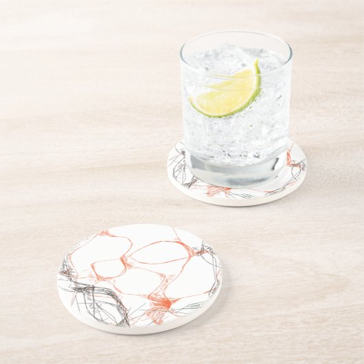 Dessous De Verre En Grès 00010 Art abstrait (Côté)