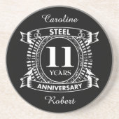 Dessous De Verre En Grès 11E anniversaire du mariage acier (Devant)