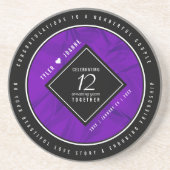 Dessous De Verre En Grès 12ème anniversaire de la Mariage de soie (Devant)