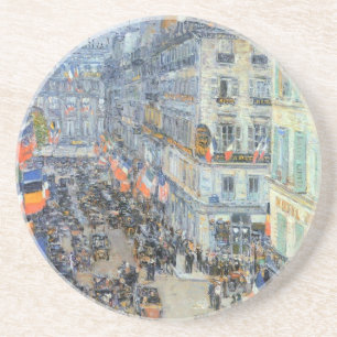 Dessous De Verre En Grès 14 juillet, rue Daunou par Childe Hassam