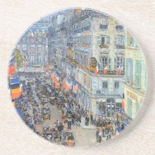 Dessous De Verre En Grès 14 juillet, rue Daunou par Childe Hassam (Devant)